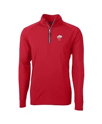 Cutter & Buck Men's Red Buffalo Bills Adapt Eco Knit Stretch Quarter-Zip Throwback Pullover Top