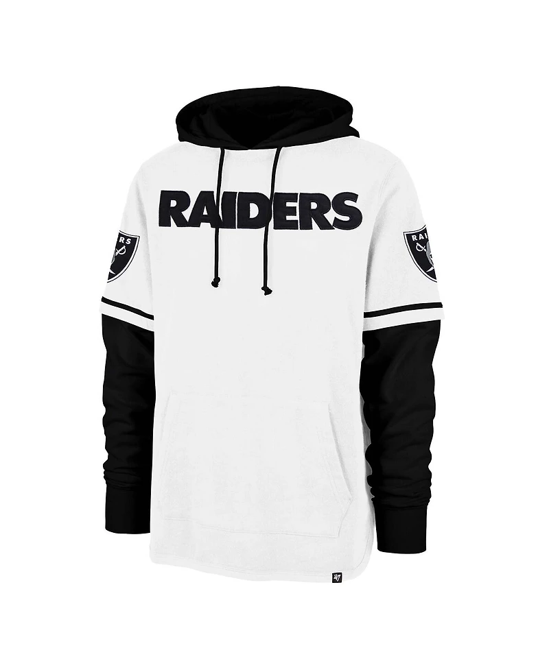 '47 Brand Men's White Las Vegas Raiders Trifecta Shortstop Pullover Hoodie