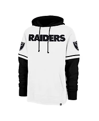 '47 Brand Men's White Las Vegas Raiders Trifecta Shortstop Pullover Hoodie