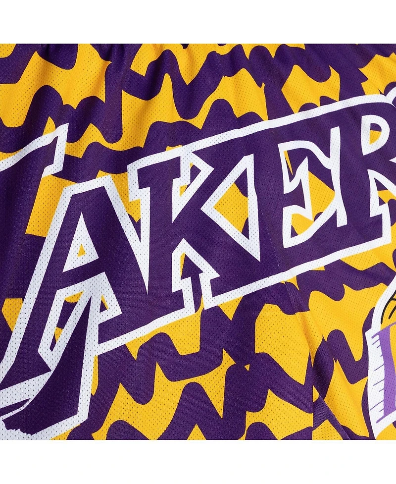 Mitchell & Ness Men's Purple/Gold Los Angeles Lakers Jumbotron 2.0 Sublimated Shorts