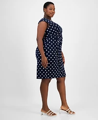 Connected Plus Printed Jersey Sheath Dress