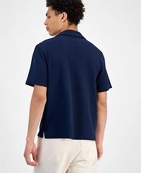 Sun + Stone Men's Waffle-Knit Button-Down Shirt, Exclusively at Macy's