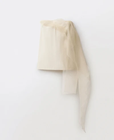 Mango Women's Short Chiffon Combined Dress