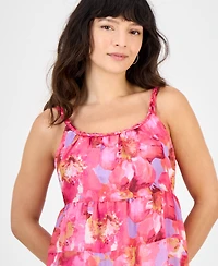 Robbie Bee Petite Printed Braided Trim Midi Dress