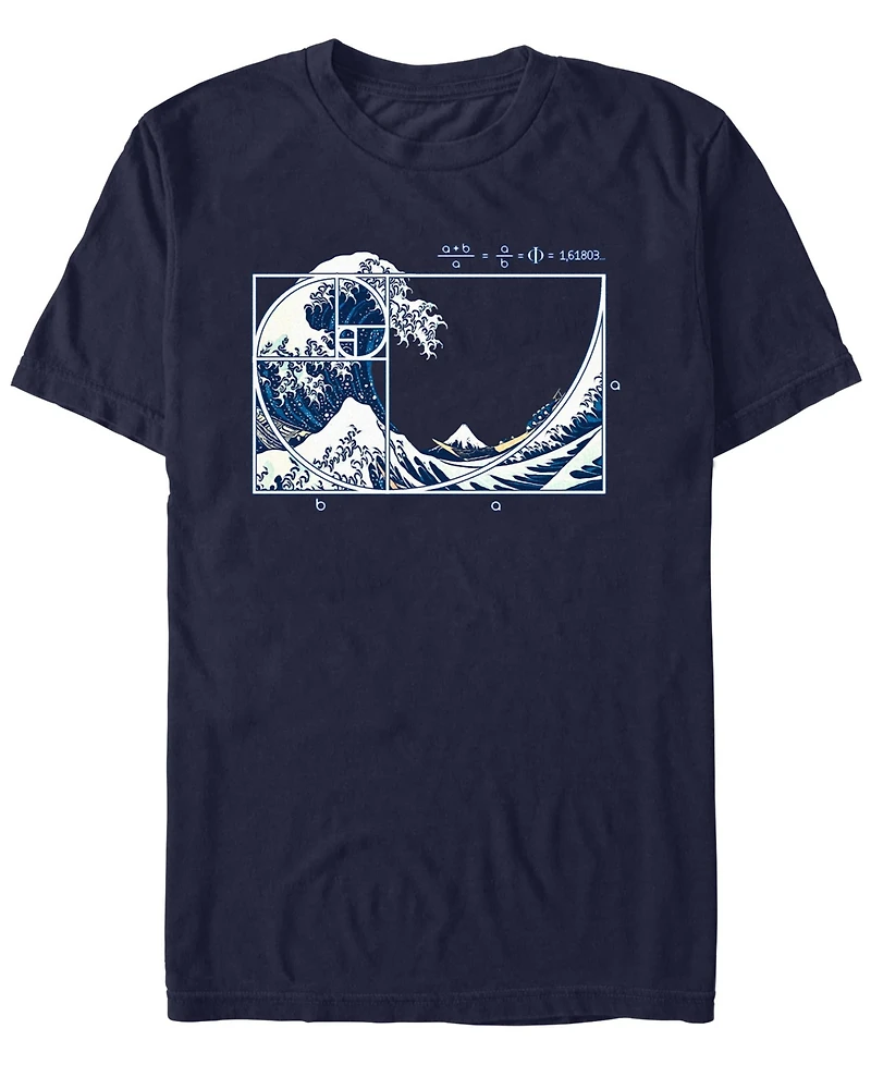 Design By Humans Men's The Great Fibonacci Wave Short Sleeve T-Shirt
