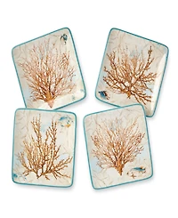 Certified International Escape to the Sea Canape 4-Pc. Plates, Service For 4