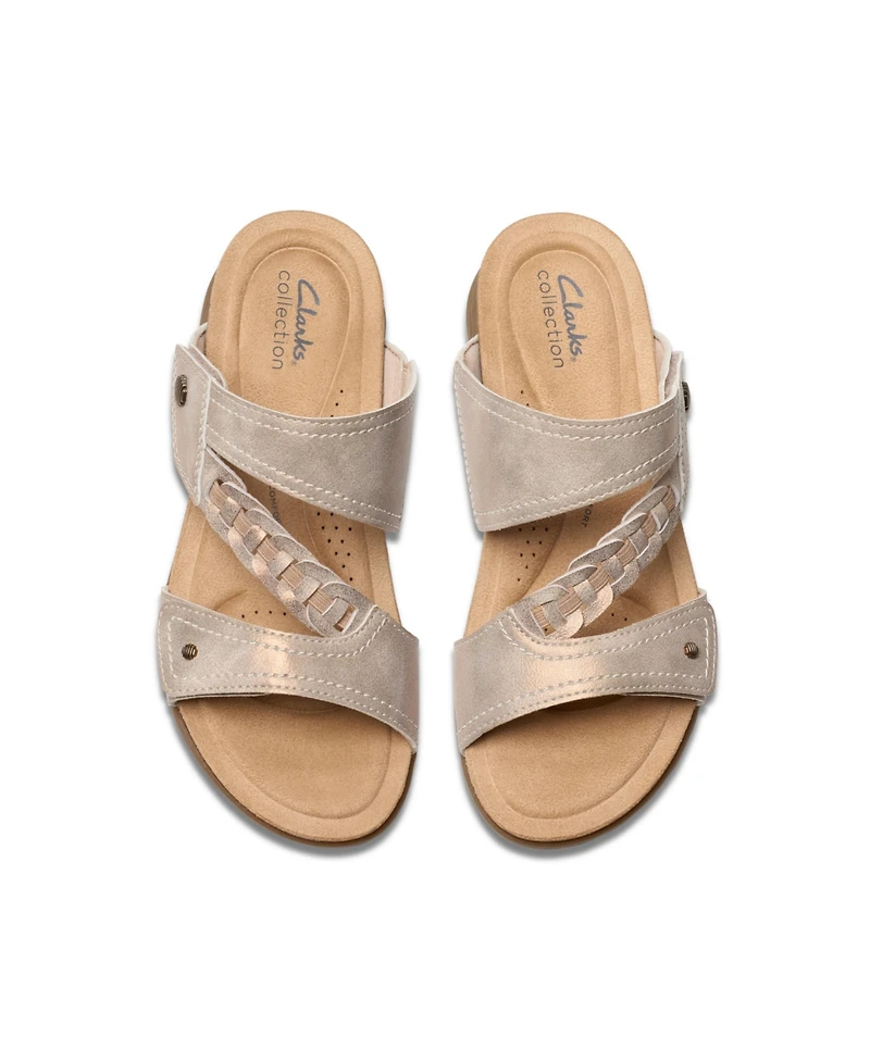 Clarks Women's April Raelyn Slip On Flat Sandals