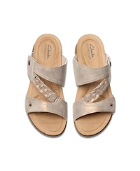 Clarks Women's April Raelyn Slip On Flat Sandals