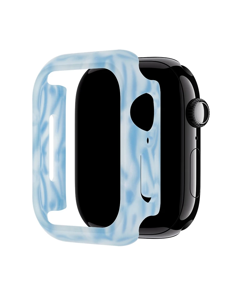 Anne Klein Women's Light Blue Marbleized Acetate Protective Band Case for Apple Watch 40mm
