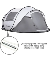 EchoSmile Camping Instant Tent, 4 Person Pop Up Water Resistant, for Hiking and Outdoor, Portable Tent with Carry Bag, 3 Seasons