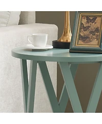 Kings Brand Furniture Emma Side End Table - Modern Round Farmhouse Accent for Living Room, Bedroom, Office