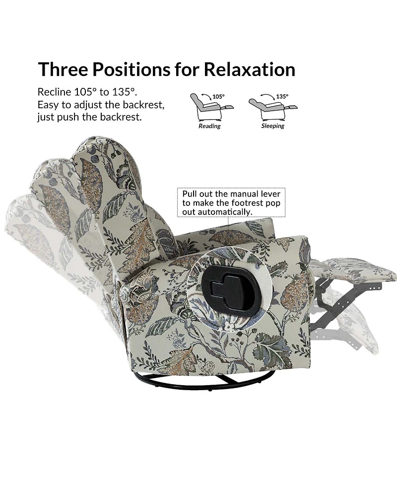 Helmut 360° manual rotation gliding recliner