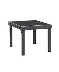 35" Square Metal Extendable Outdoor Side Table