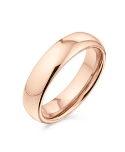 Bling Jewelry Plain Simple Dome Design Comfort Fit Titanium Band Ring Polished Black Silver Rose Gold Tone 5MM