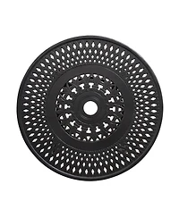 Rounded Metal Bistro Table with Umbrella Hole – Outdoor Dining Table for Patio