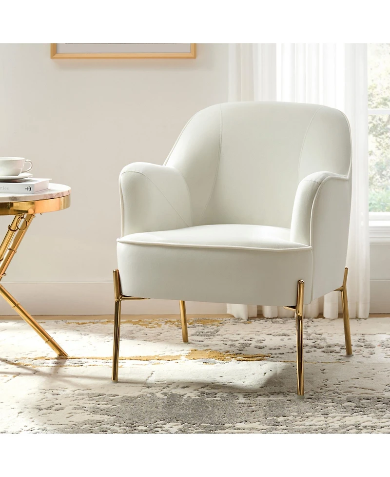 Barbara Wooden Arm Chair with Metal Legs