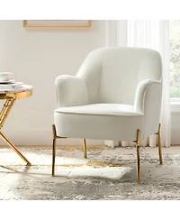 Barbara Wooden Arm Chair with Metal Legs