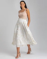 Pietro Brunelli Maternity Floral Print Hidden Pocket Midi Olivia Skirt