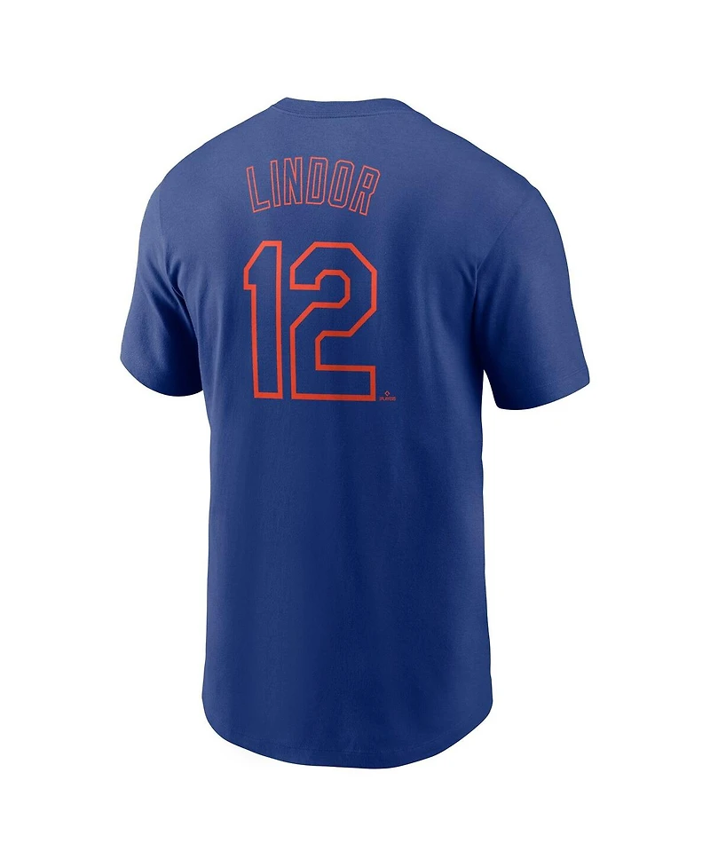 Nike Men's Francisco Lindor Royal New York Mets Fuse Name Number T-Shirt