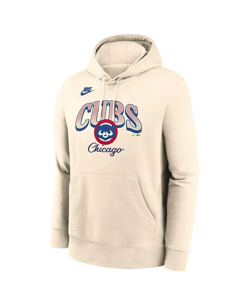 Nike Men's Natural Chicago Cubs Cooperstown Collection Club Fleece Pullover Hoodie