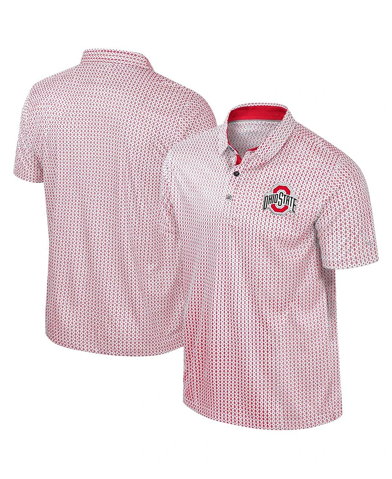 Colosseum Men's Scarlet Ohio State Buckeyes Big Tall Marty Rival Polo Shirt