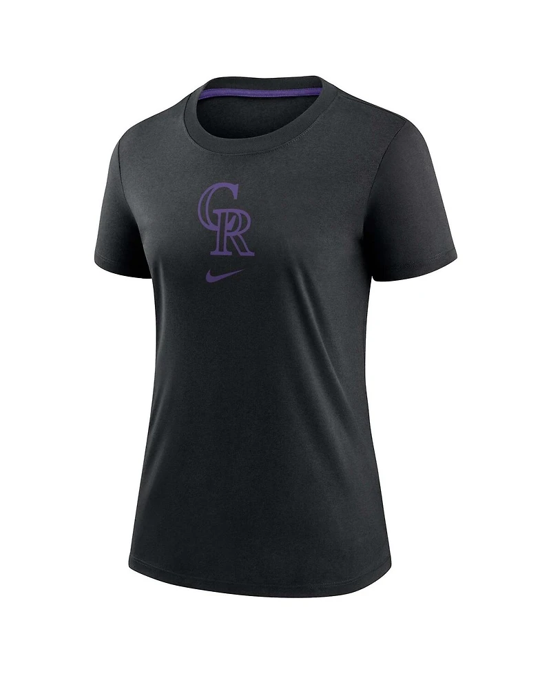 Nike Women's Black Colorado Rockies Authentic Collection Early Work Tri-Blend T-Shirt