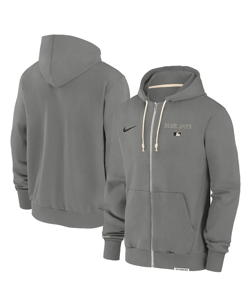 Nike Men's Charcoal Toronto Blue Jays Authentic Collection Travel Performance Full-Zip Hoodie