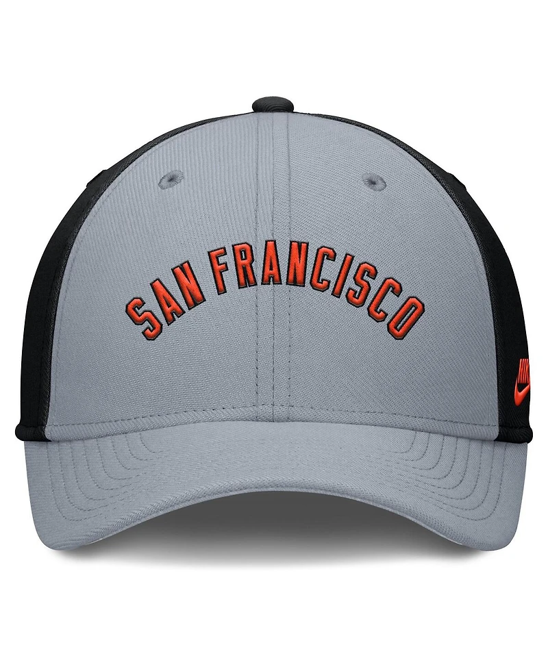 Nike Men's Gray/Black San Francisco Giants Rise Swoosh Performance Flex Hat