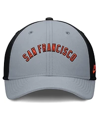 Nike Men's Gray/Black San Francisco Giants Rise Swoosh Performance Flex Hat