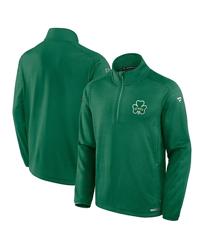 Fanatics Men's Kelly Green Toronto St. Pats Vintage Hockey Authentic Pro Alternate Fleece Quarter-Zip Pullover Hoodie
