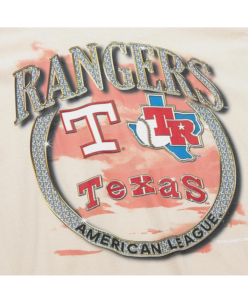 Mitchell & Ness Men's Cream Texas Rangers Cooperstown Collection Crown Jewels T-Shirt
