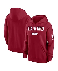 Nike Women's Cardinal Stanford Cardinal Club Fleece Pullover Hooded Jacket