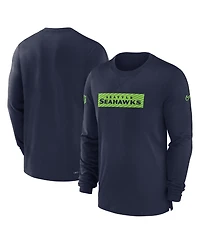 Nike Men's College Navy Seattle Seahawks Sideline Player Performance Long Sleeve T-Shirt