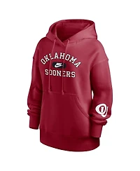 Nike Women's Crimson Oklahoma Sooners Oversized Legacy Phoenix Foundational Stack Pullover Hoodie