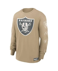 Nike Men's Tan Las Vegas Raiders Essential Statement Max90 Long Sleeve T-Shirt