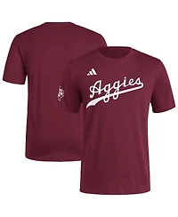 Adidas Men's Maroon Texas A M Aggies Fresh Wordmark T-Shirt