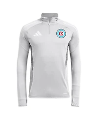 Adidas Men's Silver Chicago Fire 2025 Quarter-Zip Long Sleeve Training Top