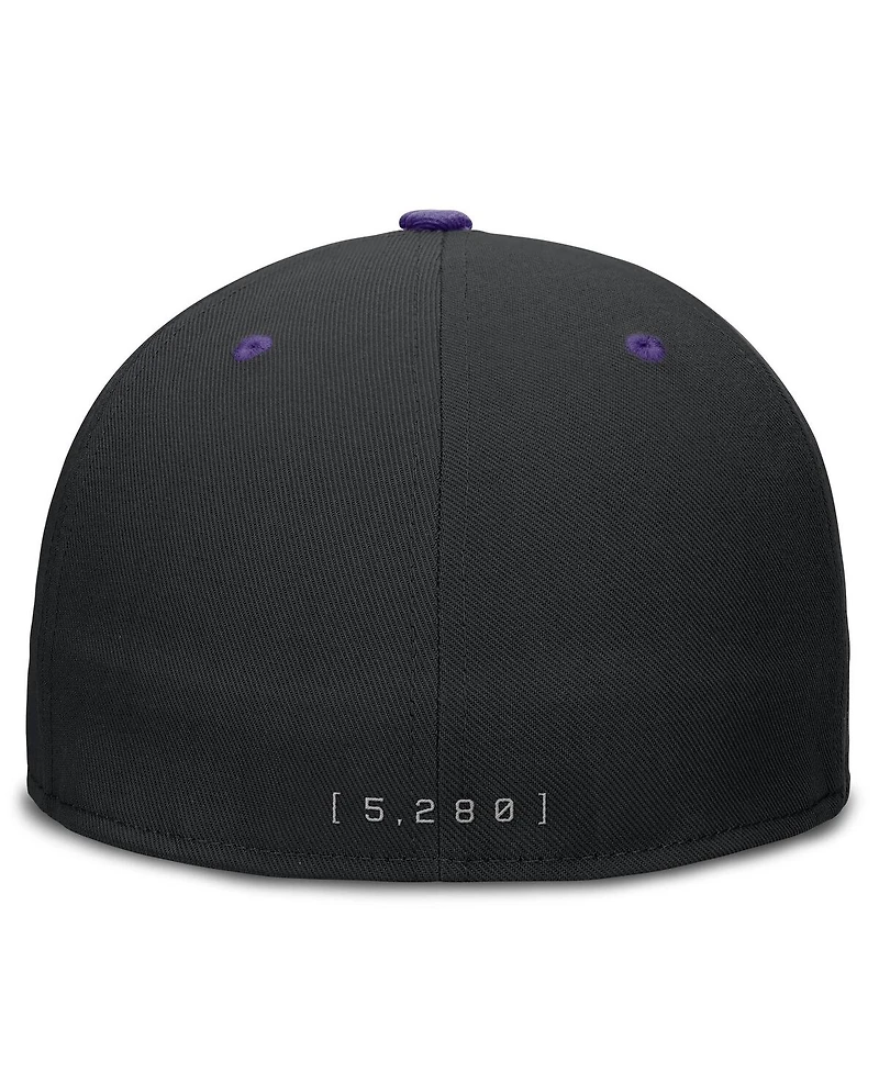 Nike Men's Black/Purple Colorado Rockies 25th Anniversary True Primetime Two-Tone Performance Fitted Hat