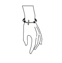 Bling Jewelry Religious Sideways Cross Black Onyx Compressed Turquoise White Pave Crystal Stretch Bracelet Silver Plated