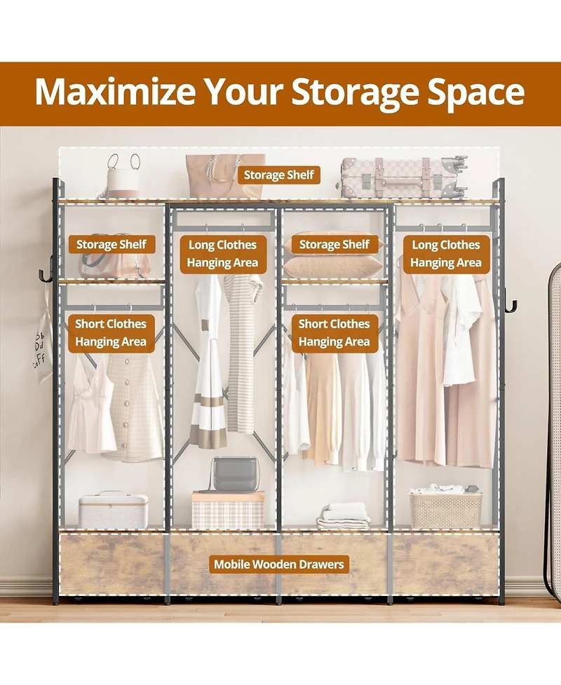 Garment Racks and Storage Shelves, Heavy Duty Clothes Rack