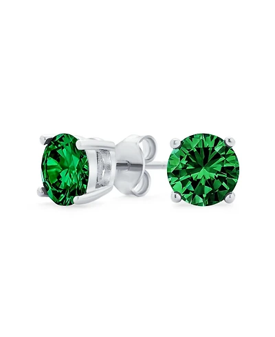 Bling Jewelry 1CTW Round Cubic Zirconia Solitaire Cz Stud Earrings .925 Sterling Silver 7MM