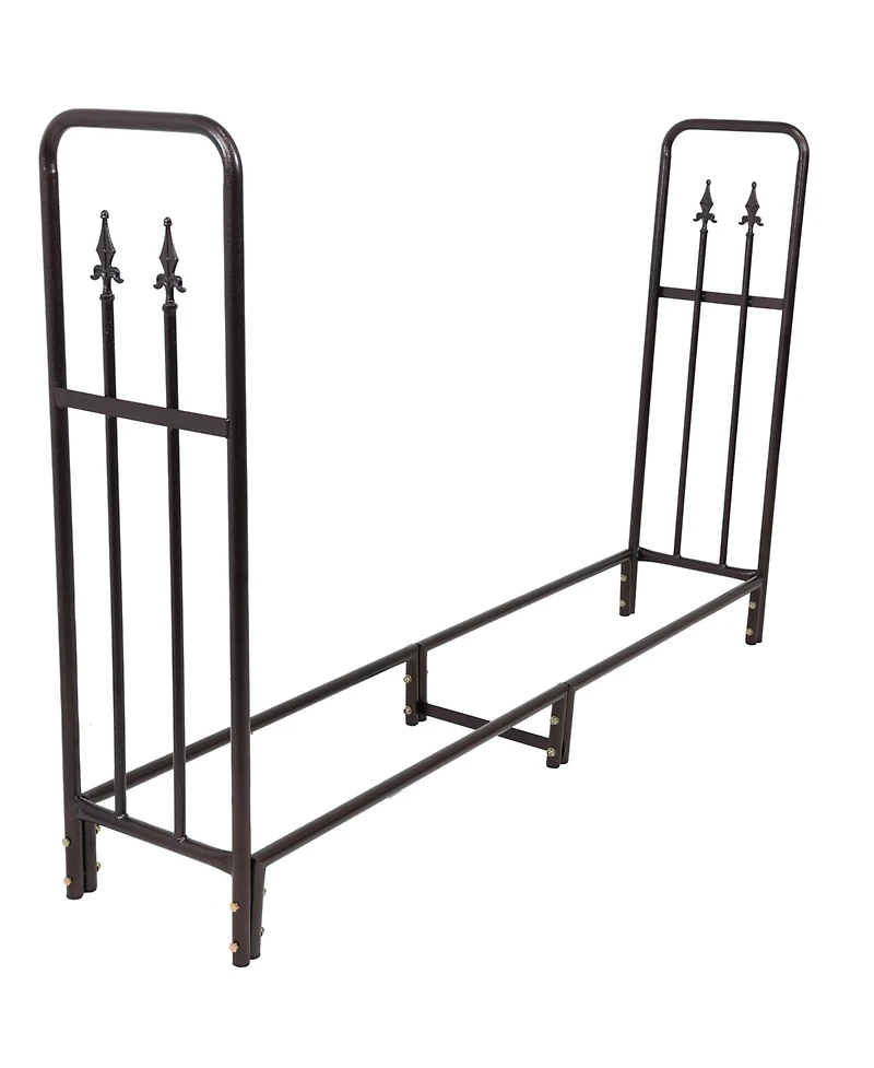 Indoor/Outdoor Powder-Coated Steel Fire Pit or Fireplace Firewood Log Rack Holder - 6'