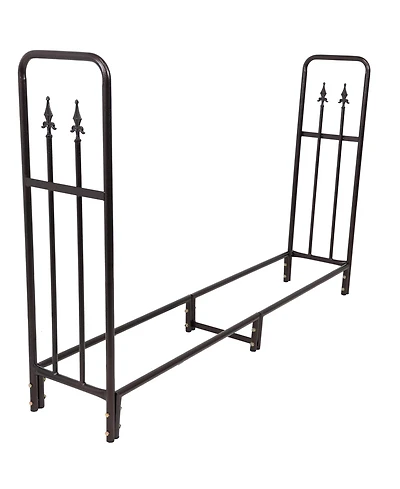 Indoor/Outdoor Powder-Coated Steel Fire Pit or Fireplace Firewood Log Rack Holder - 6'