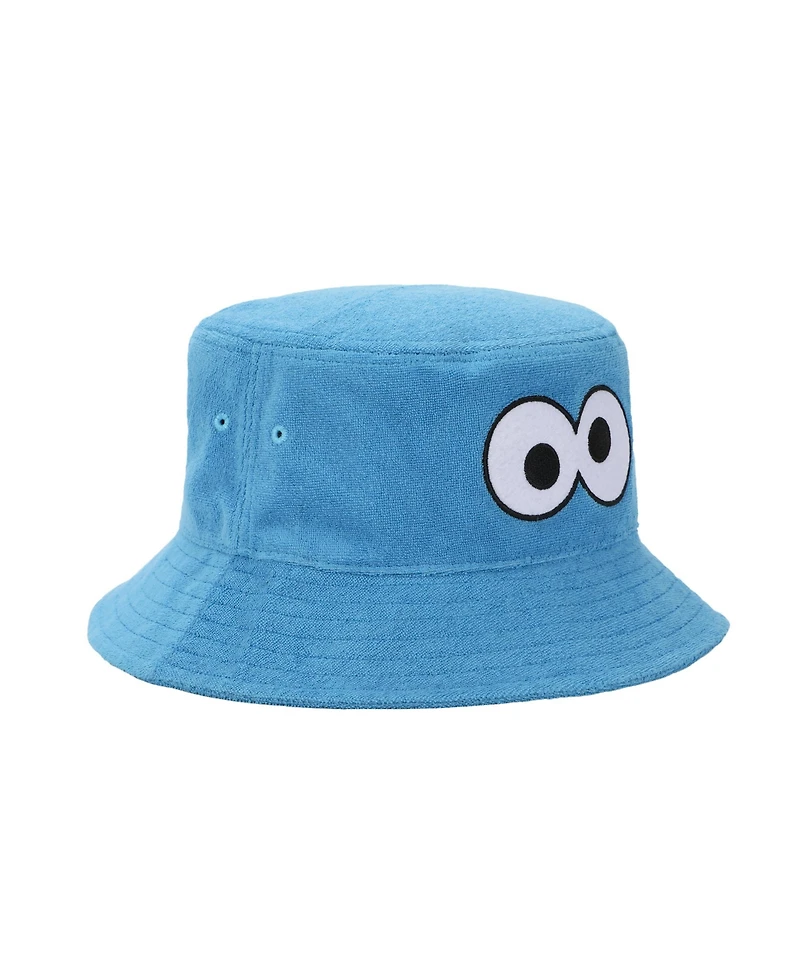 Sesame Street Men's Cookie Monster Face Adult Blue Bucket Hat