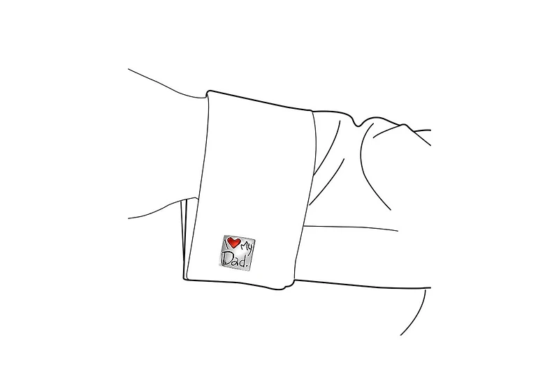 Bling Jewelry I Love My Dad Cufflinks Red Heart Square Cuff Link Shirt Cuff Link Stainless Steel Enamel