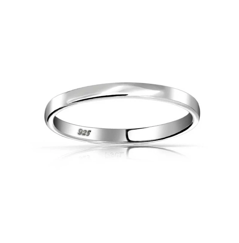 Bling Jewelry Minimalist Simple .925 Sterling Couples Eternity Band Ring