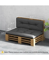 Outsunny 2 Seat Pallet Cushions 3.9 in. Sofa Cushions, Dark