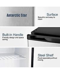 Cowsar Upright Freezer 3.0 Cu.ft, Compact Mini Freezer with Reversible Single Door, Temperature Control, Removable Shelves, Small freezer Stainless St