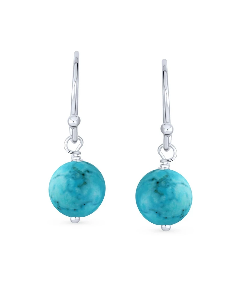 Bling Jewelry Basic Round 8MM Bead Drop Earrings with Fish Hook Sterling Silver