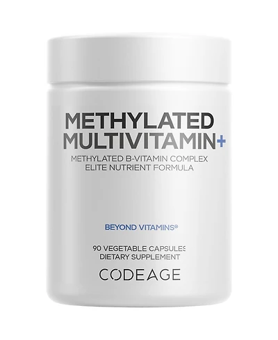 Codeage Methylated Multivitamin Supplement - B-Vitamin, Vitamins A, C, D, E, K2, B12 Methylcobalamin - L-Methylfolate